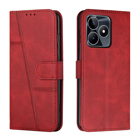 Custodia Portafoglio In Pelle Cover con Supporto Y01X per Realme C51 Rosso