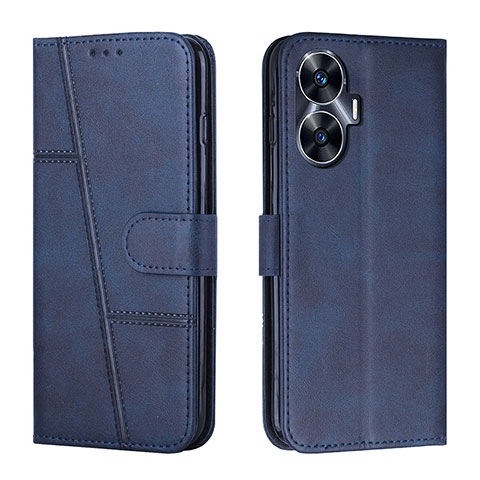 Custodia Portafoglio In Pelle Cover con Supporto Y01X per Realme C55 Blu