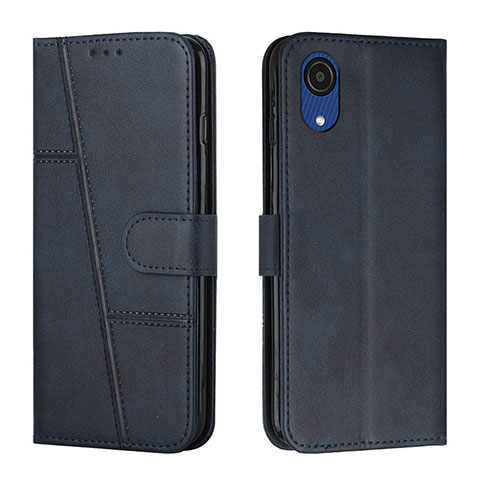 Custodia Portafoglio In Pelle Cover con Supporto Y01X per Samsung Galaxy A03 Core Blu