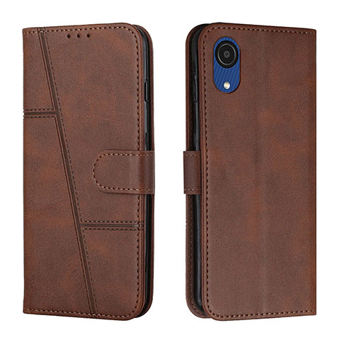 Custodia Portafoglio In Pelle Cover con Supporto Y01X per Samsung Galaxy A03 Core Marrone