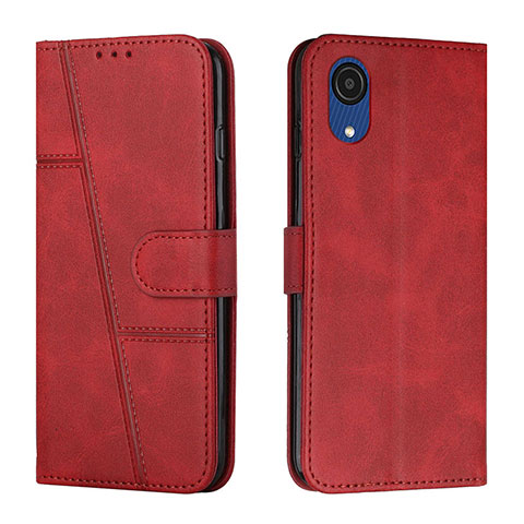 Custodia Portafoglio In Pelle Cover con Supporto Y01X per Samsung Galaxy A03 Core Rosso