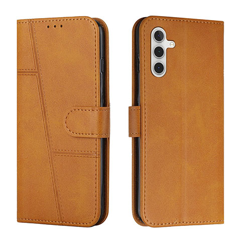 Custodia Portafoglio In Pelle Cover con Supporto Y01X per Samsung Galaxy A04s Marrone Chiaro