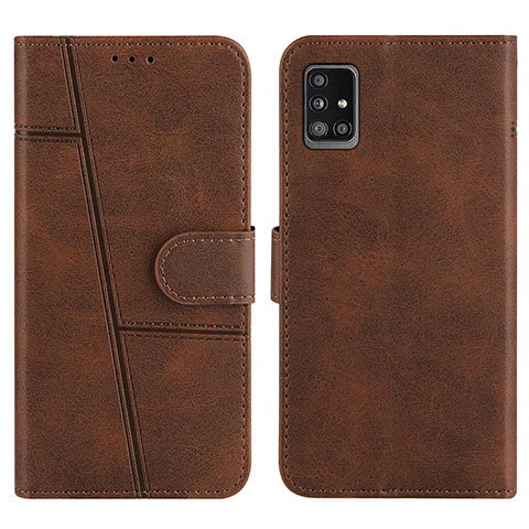 Custodia Portafoglio In Pelle Cover con Supporto Y01X per Samsung Galaxy A51 5G Marrone