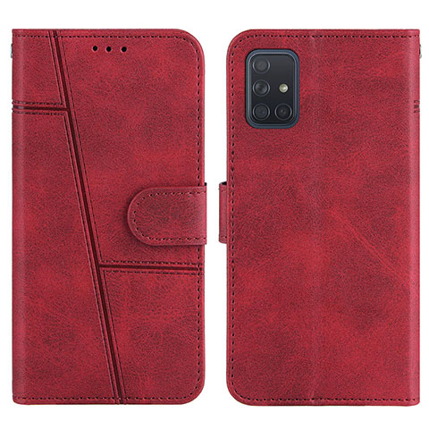 Custodia Portafoglio In Pelle Cover con Supporto Y01X per Samsung Galaxy A71 4G A715 Rosso