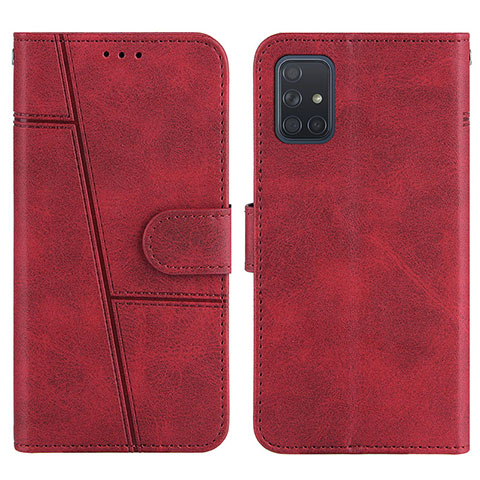 Custodia Portafoglio In Pelle Cover con Supporto Y01X per Samsung Galaxy A71 5G Rosso