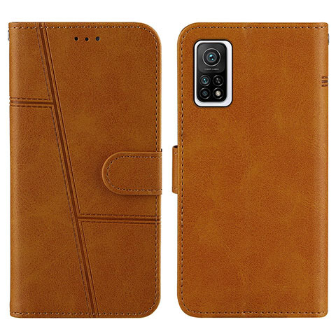 Custodia Portafoglio In Pelle Cover con Supporto Y01X per Xiaomi Mi 10T Pro 5G Marrone Chiaro