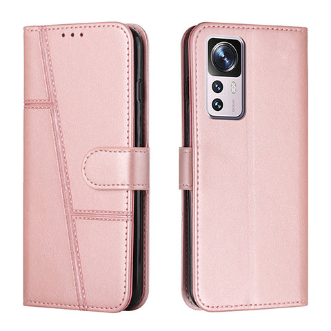 Custodia Portafoglio In Pelle Cover con Supporto Y01X per Xiaomi Mi 12T 5G Oro Rosa