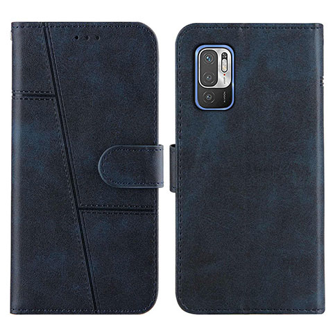 Custodia Portafoglio In Pelle Cover con Supporto Y01X per Xiaomi POCO M3 Pro 5G Blu