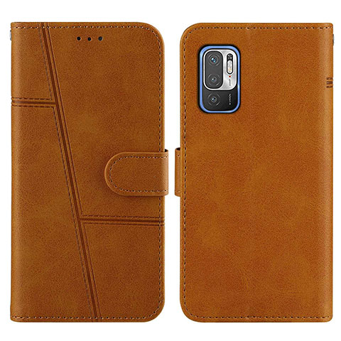 Custodia Portafoglio In Pelle Cover con Supporto Y01X per Xiaomi POCO M3 Pro 5G Marrone Chiaro