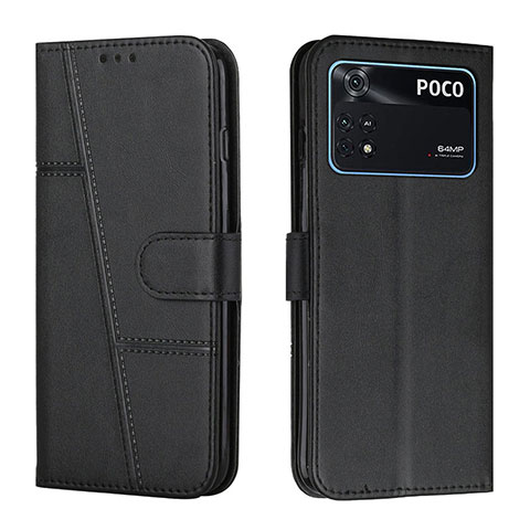 Custodia Portafoglio In Pelle Cover con Supporto Y01X per Xiaomi Poco M4 Pro 4G Nero