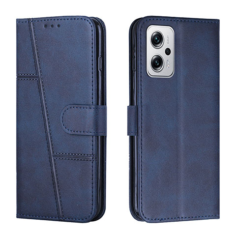 Custodia Portafoglio In Pelle Cover con Supporto Y01X per Xiaomi Poco X4 GT 5G Blu