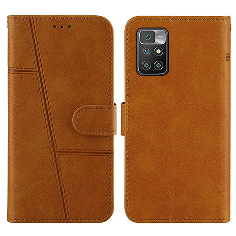 Custodia Portafoglio In Pelle Cover con Supporto Y01X per Xiaomi Redmi 10 (2022) Marrone Chiaro