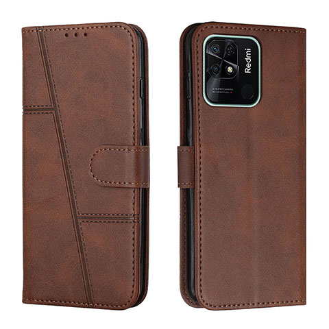 Custodia Portafoglio In Pelle Cover con Supporto Y01X per Xiaomi Redmi 10 India Marrone