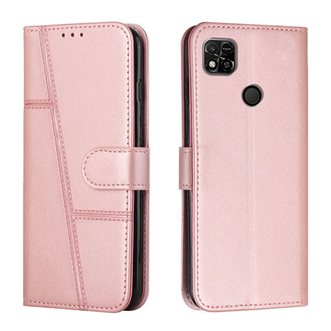 Custodia Portafoglio In Pelle Cover con Supporto Y01X per Xiaomi Redmi 9 India Oro Rosa