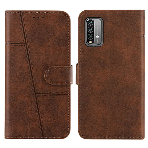 Custodia Portafoglio In Pelle Cover con Supporto Y01X per Xiaomi Redmi 9 Power Marrone