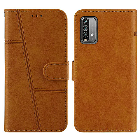 Custodia Portafoglio In Pelle Cover con Supporto Y01X per Xiaomi Redmi 9 Power Marrone Chiaro