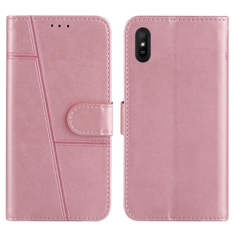 Custodia Portafoglio In Pelle Cover con Supporto Y01X per Xiaomi Redmi 9A Oro Rosa