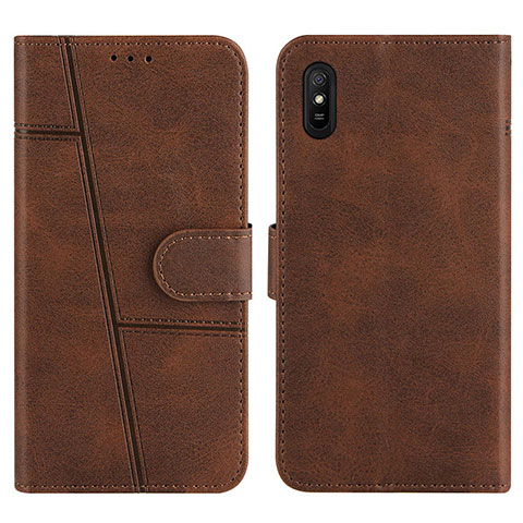 Custodia Portafoglio In Pelle Cover con Supporto Y01X per Xiaomi Redmi 9i Marrone