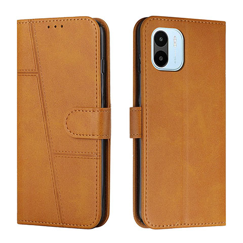 Custodia Portafoglio In Pelle Cover con Supporto Y01X per Xiaomi Redmi A2 Marrone Chiaro