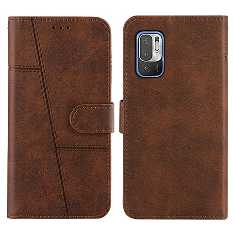 Custodia Portafoglio In Pelle Cover con Supporto Y01X per Xiaomi Redmi Note 10 5G Marrone