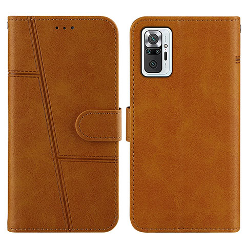 Custodia Portafoglio In Pelle Cover con Supporto Y01X per Xiaomi Redmi Note 10 Pro 4G Marrone Chiaro