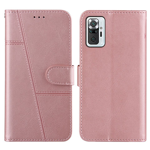 Custodia Portafoglio In Pelle Cover con Supporto Y01X per Xiaomi Redmi Note 10 Pro 4G Oro Rosa