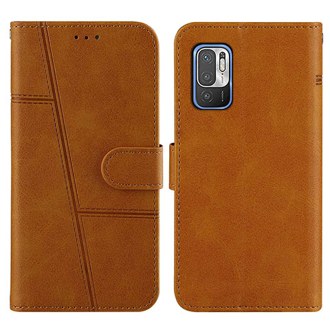 Custodia Portafoglio In Pelle Cover con Supporto Y01X per Xiaomi Redmi Note 10T 5G Marrone Chiaro