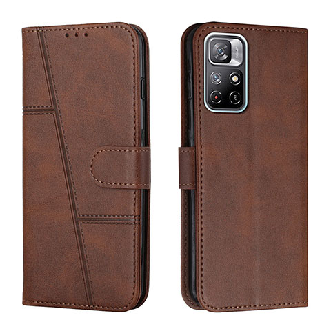 Custodia Portafoglio In Pelle Cover con Supporto Y01X per Xiaomi Redmi Note 11 5G Marrone