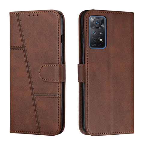 Custodia Portafoglio In Pelle Cover con Supporto Y01X per Xiaomi Redmi Note 11 Pro 4G Marrone