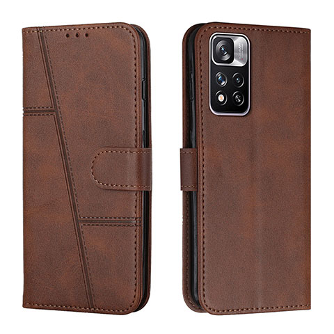 Custodia Portafoglio In Pelle Cover con Supporto Y01X per Xiaomi Redmi Note 11 Pro+ Plus 5G Marrone