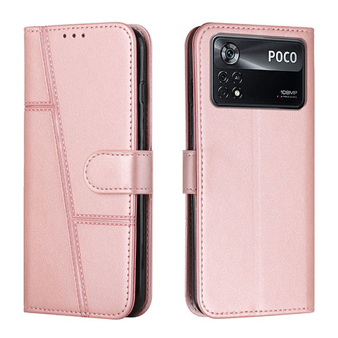 Custodia Portafoglio In Pelle Cover con Supporto Y01X per Xiaomi Redmi Note 11E Pro 5G Oro Rosa