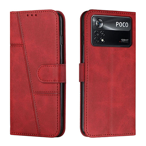 Custodia Portafoglio In Pelle Cover con Supporto Y01X per Xiaomi Redmi Note 11E Pro 5G Rosso
