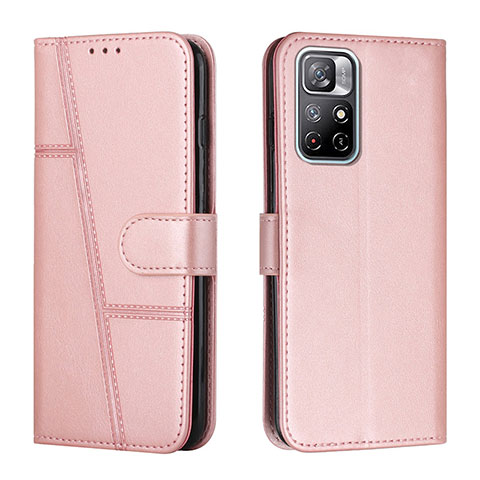 Custodia Portafoglio In Pelle Cover con Supporto Y01X per Xiaomi Redmi Note 11S 5G Oro Rosa