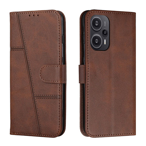 Custodia Portafoglio In Pelle Cover con Supporto Y01X per Xiaomi Redmi Note 12 Turbo 5G Marrone