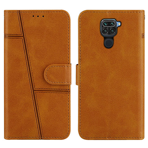 Custodia Portafoglio In Pelle Cover con Supporto Y01X per Xiaomi Redmi Note 9 Marrone Chiaro