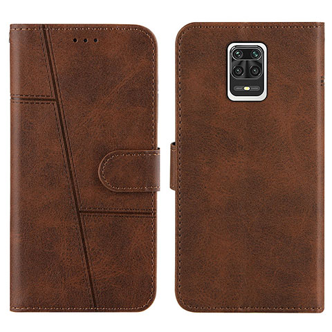 Custodia Portafoglio In Pelle Cover con Supporto Y01X per Xiaomi Redmi Note 9 Pro Max Marrone