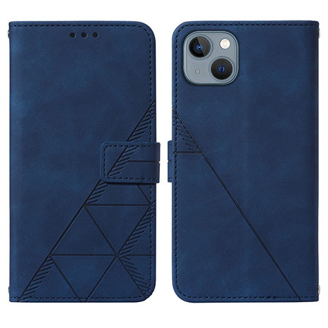 Custodia Portafoglio In Pelle Cover con Supporto Y02B per Apple iPhone 15 Blu