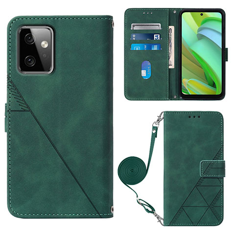 Custodia Portafoglio In Pelle Cover con Supporto Y02B per Motorola Moto G Power 5G (2023) Verde