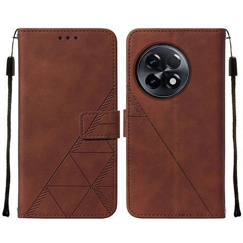 Custodia Portafoglio In Pelle Cover con Supporto Y02B per OnePlus 11R 5G Marrone