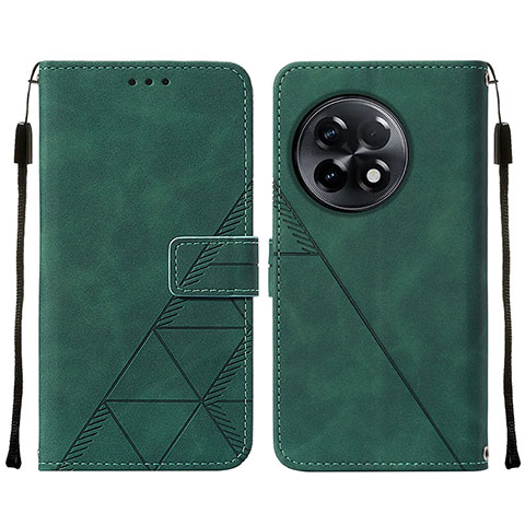 Custodia Portafoglio In Pelle Cover con Supporto Y02B per OnePlus Ace 2 Pro 5G Verde