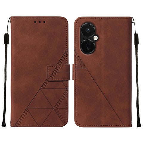 Custodia Portafoglio In Pelle Cover con Supporto Y02B per OnePlus Nord N30 5G Marrone