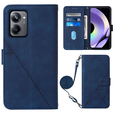 Custodia Portafoglio In Pelle Cover con Supporto Y02B per Realme 10 Pro 5G Blu