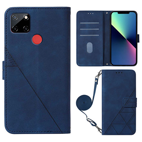 Custodia Portafoglio In Pelle Cover con Supporto Y02B per Realme 7i RMX2193 Blu