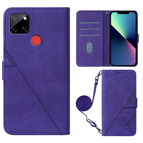 Custodia Portafoglio In Pelle Cover con Supporto Y02B per Realme 7i RMX2193 Viola