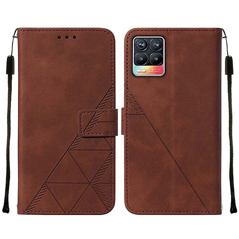 Custodia Portafoglio In Pelle Cover con Supporto Y02B per Realme 8 Pro Marrone