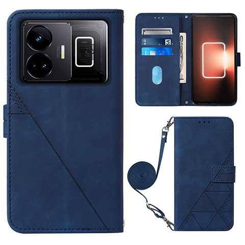 Custodia Portafoglio In Pelle Cover con Supporto Y02B per Realme GT Neo6 5G Blu