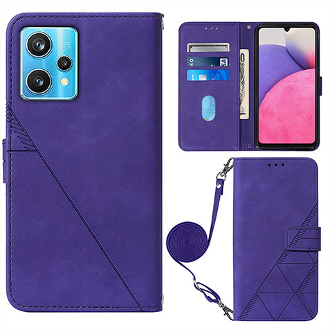 Custodia Portafoglio In Pelle Cover con Supporto Y02B per Realme Narzo 50 Pro 5G Viola