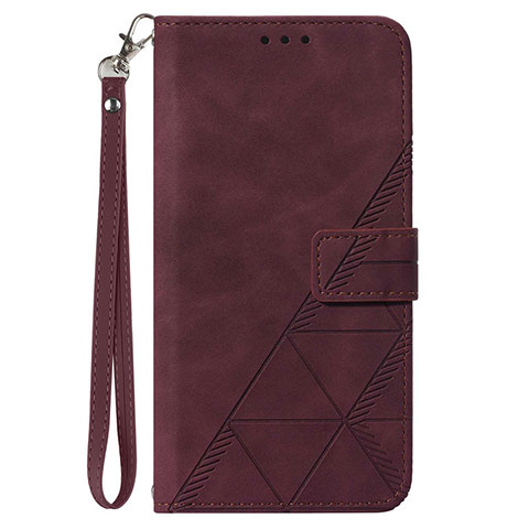 Custodia Portafoglio In Pelle Cover con Supporto Y02B per Samsung Galaxy M53 5G Rosso Rosa