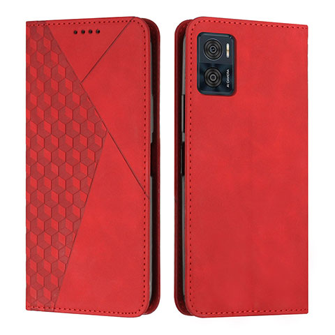 Custodia Portafoglio In Pelle Cover con Supporto Y02X per Motorola Moto E22i Rosso