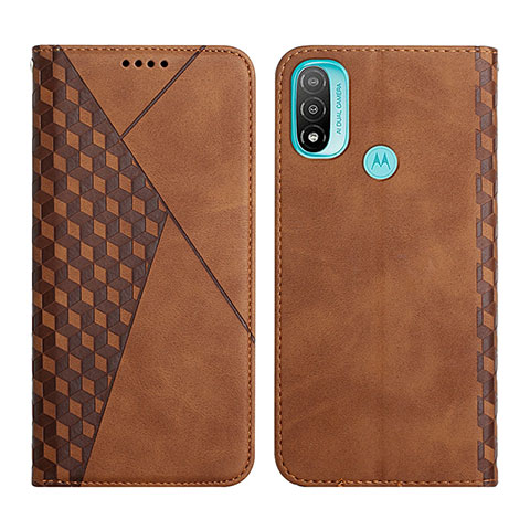 Custodia Portafoglio In Pelle Cover con Supporto Y02X per Motorola Moto E30 Marrone